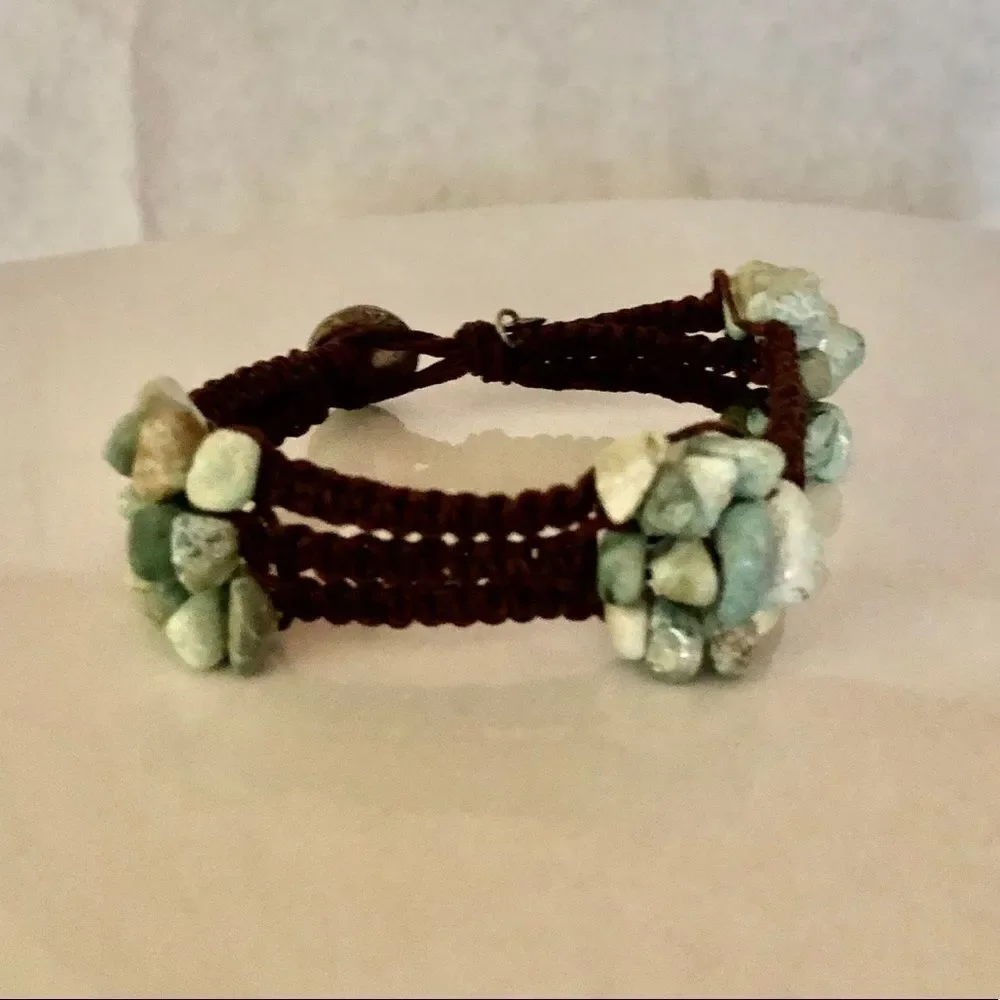💝Leather and Puka shells Bracelet